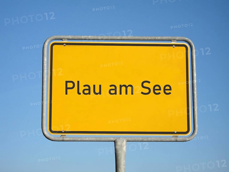 Town sign Plau am See