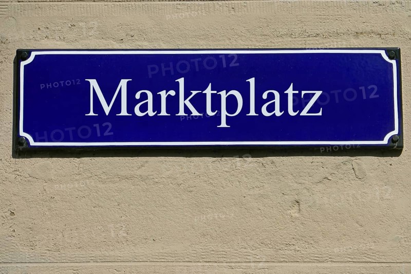 Enamel sign market place