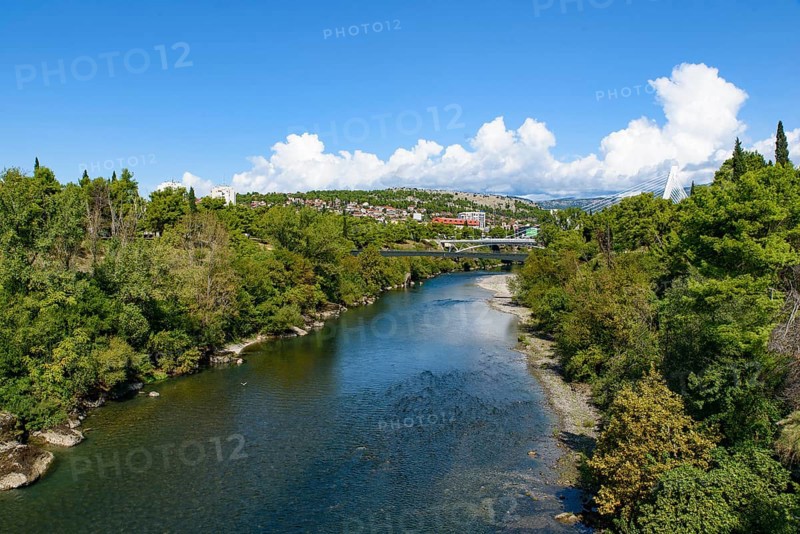 View of River Moraca in Podgorica, Montenegro, Europe