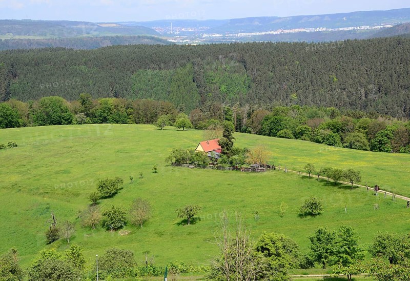 Aerial View in the Village Seitenroda, Thuringia, Germany. Panoramic view in the village Seitenroda, Thuringia, Germany, Europe