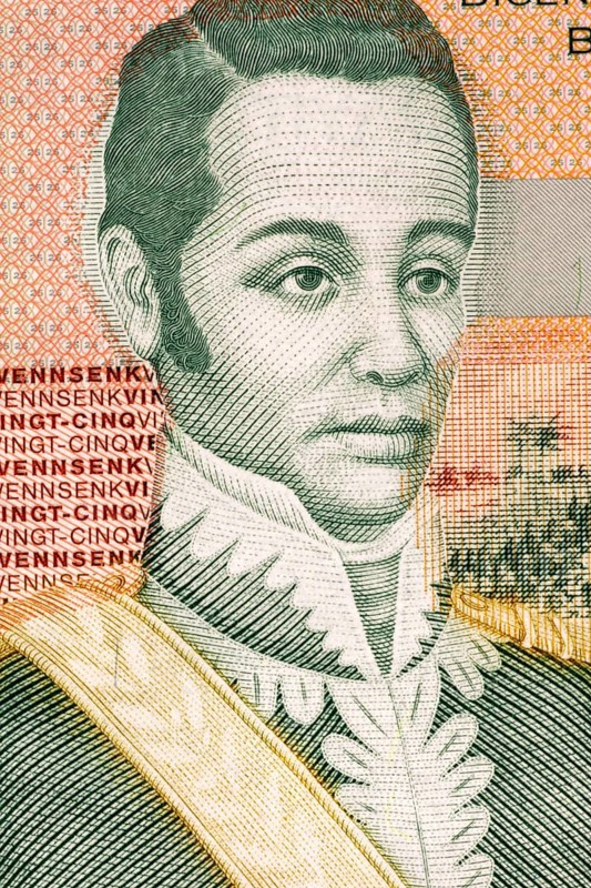 Nicolas Geffrard (1762-1806) on 25 Gourdes 2004 Banknote from Haiti. Haitian military