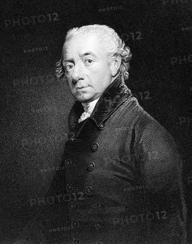 John Heaviside (1748-1828) on engraving from 1835. King's George III of England surgeon. Engraved by J.Cochran after W.Beechey and published in