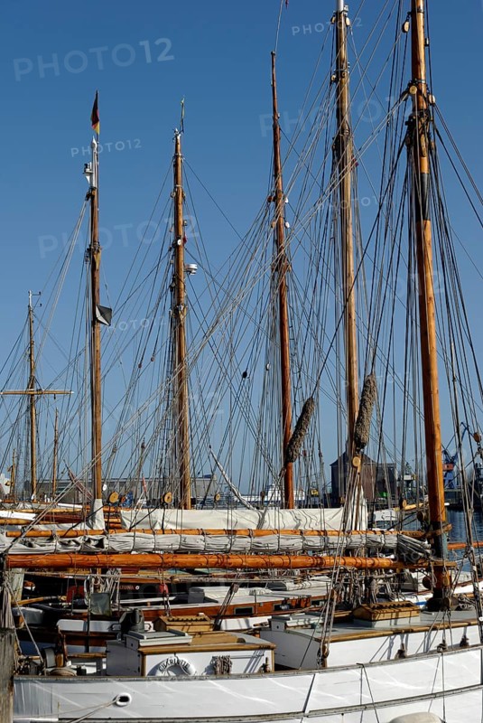 Traditional sailing ship in the museum harbour, Flensburg, Schleswig-Holstein, Germany, Europe
