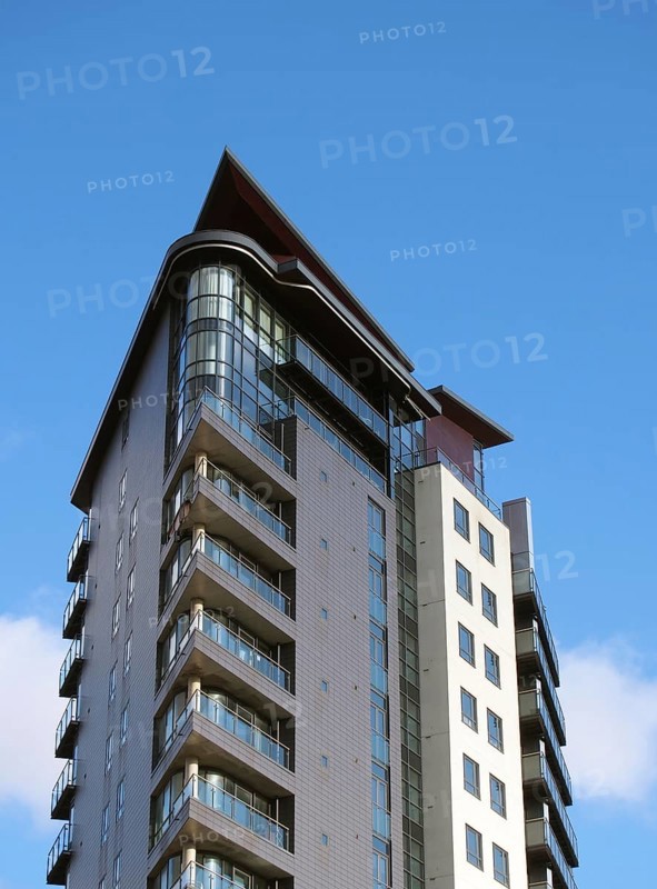 Leeds, West Yorkshire, United Kingdom, 22 February 2020: Skyline Apartments a modern residential high rise tower in saint peters street Leeds, Europe
