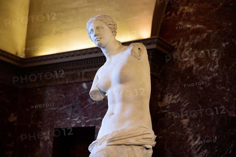 Venus de Milo (Aphrodite of Milos), one of the most famous ancient Greek sculpture, on display at the Louvre Museum in Paris, France, Europe