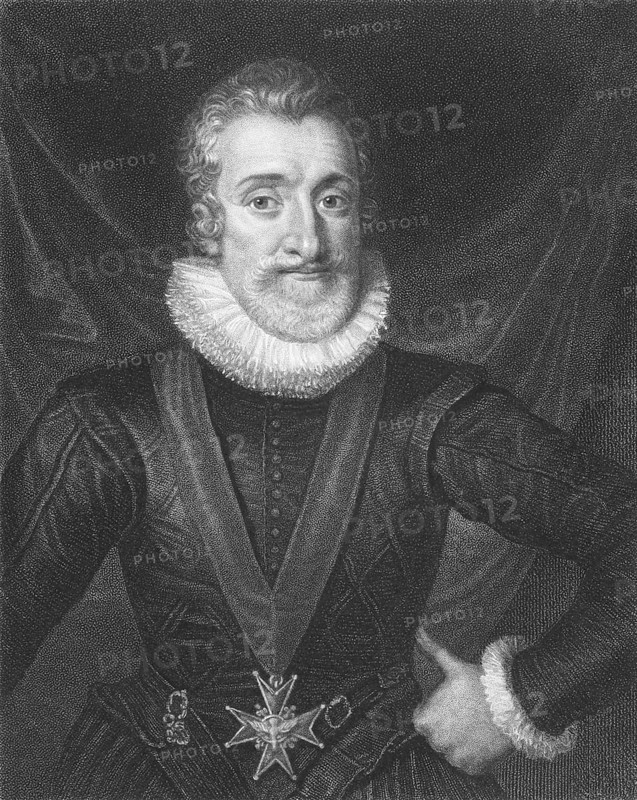 Henry IV (1553-1610) on engraving from the 1800s. King of France from 1589 to 1610. Engraved by T. Woolnoth and published in London by Charles Knight, Ludgate Street & Pall Mall East