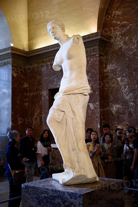 Venus de Milo (Aphrodite of Milos), one of the most famous ancient Greek sculpture, on display at the Louvre Museum in Paris, France, Europe