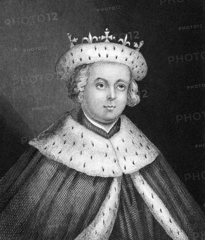 Edward V (1470-1483) on engraving from 1830. King of England for two months during 1483. Published in London by Thomas Kelly