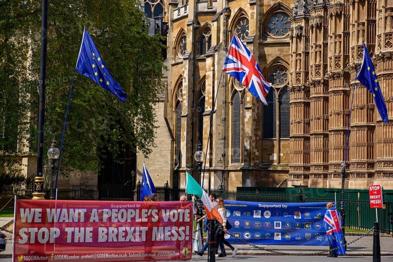The signs and banners in London protesting the mess of the Brexit deal between the UK government and the European Union