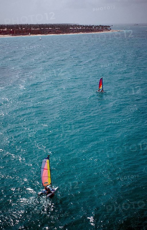 Catamaran, aerial view, Punta Cana, Caribbean, Dominican Republic, Central America