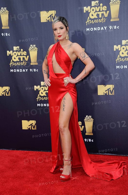 Halsey at the 2018 MTV Movie And TV Awards held at the Barker Hangar in Santa Monica, USA on June 16, 2018