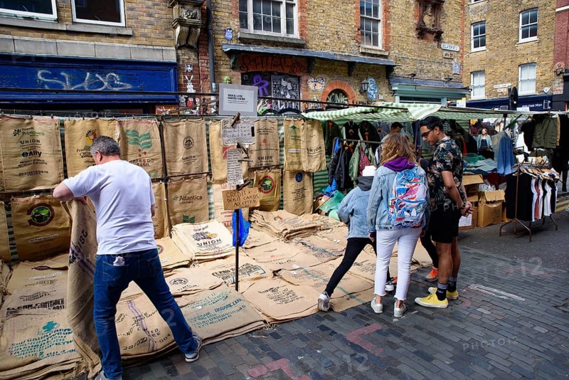 Brick Lane Sunday Market in London, United Kingdom, Europe