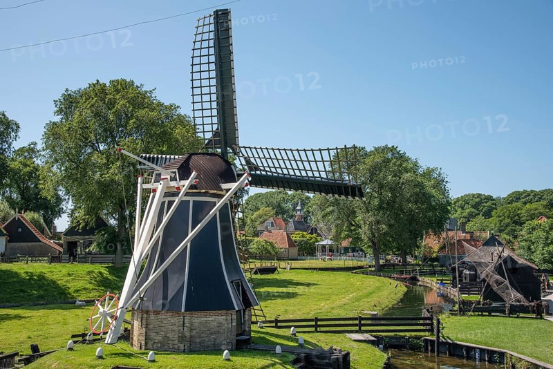 Enkhuizen, Netherlands, June 2022. The mill on the grounds of the Zuiderzee Museum in Enkhuizen