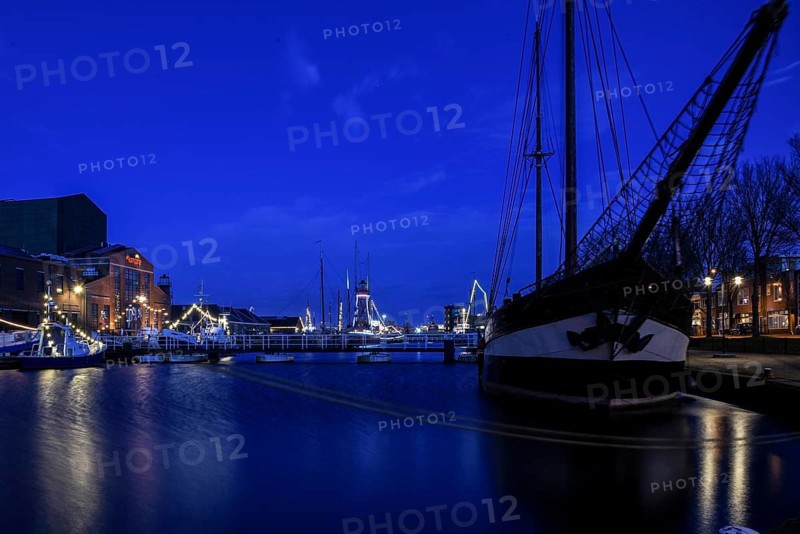 Den Helder, the netherlands. December 2012. The former Willemsoord shipyard in Den Helder by night.