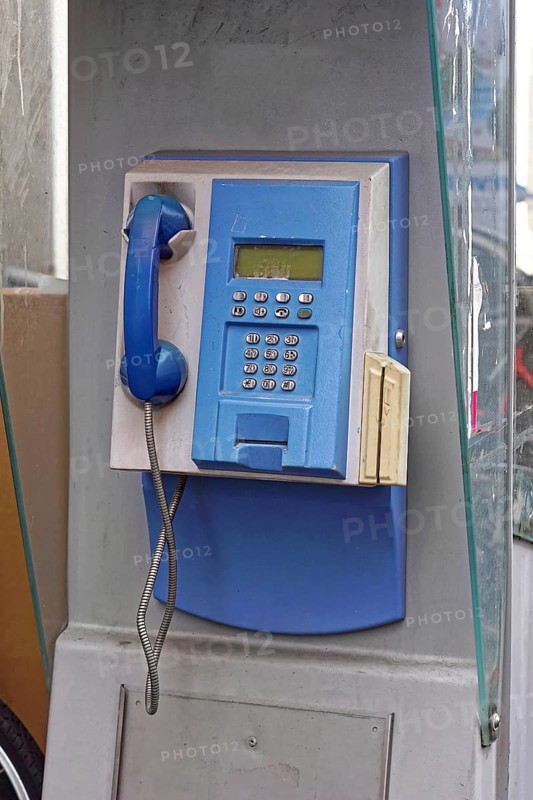 Public card phone booth in France