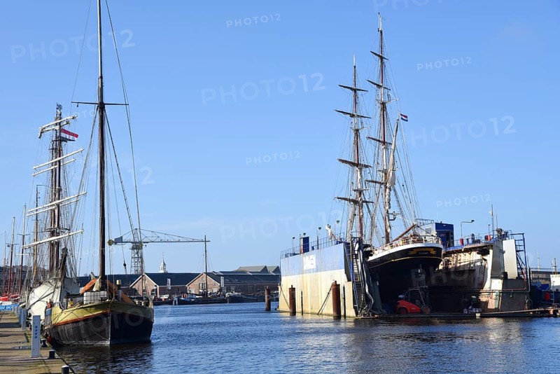 Den Helder, Netherlands. April 2023. Old schooners and tallships in Den Helder harbor