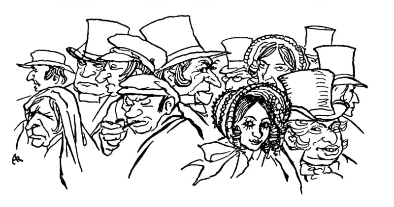 The Man of the Crowd, by Edgar Allan Poe, illustration from Poe's Tales of Mystery & Imagination by Arthur Rackham, digitally edited