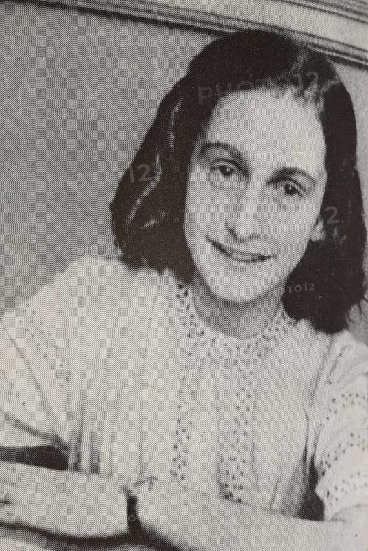 Amsterdam, Netherlands. October 2023. Black and white portrait of Anne-Frank