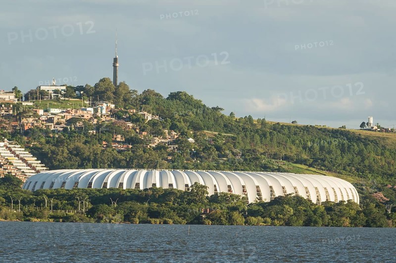 Porto Alegre, Rio Grande do Sul, Brazil, March 29, 2021: View of the Beira Rio Stadium, football stadium of Sport Clube Internacional, South America