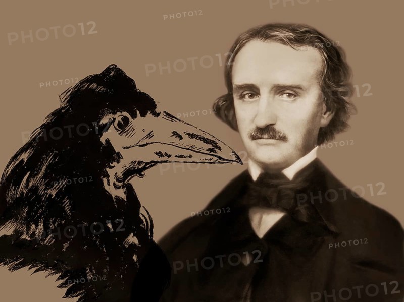 Portrait of Edgar Allan Poe, The Raven, by Edouard Manet, 1875, digitally edited