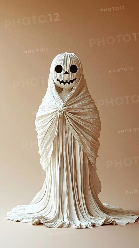 Spooky ghost costume, halloween concept, AI generated