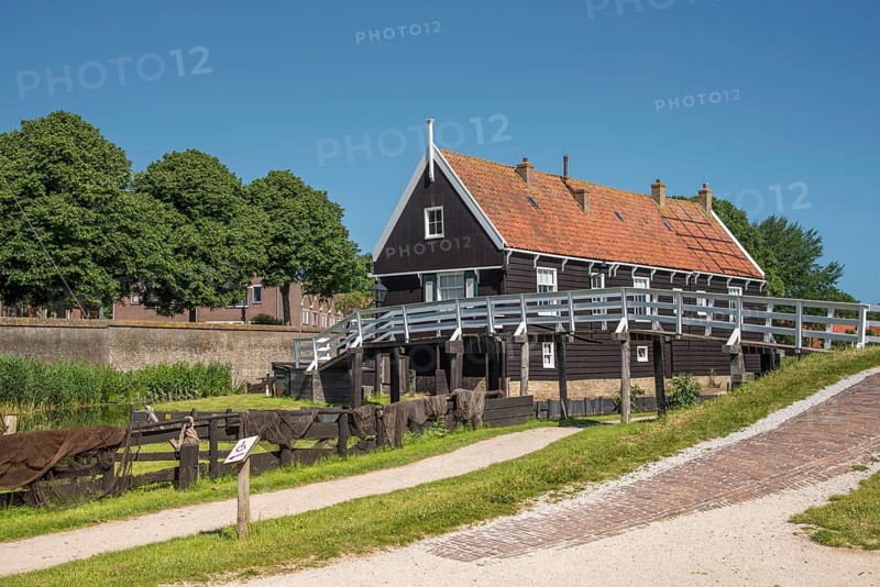 Enkhuizen, Netherlands, June 2022. The old fishermen's cottages at the Zuiderzee Museum in Enkhuizen