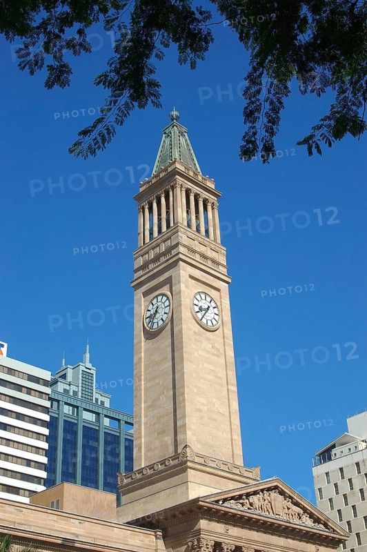 Clock tower of City Hall, Brisbane, Queensland, Australia, Oceania