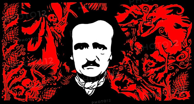 Portrait of Edgar Allan Poe by Félix Vallotton, 1894, The Masqueraders, illustration from Poe's Tales of Mystery & Imagination by Arthur Rackham, digitally edited