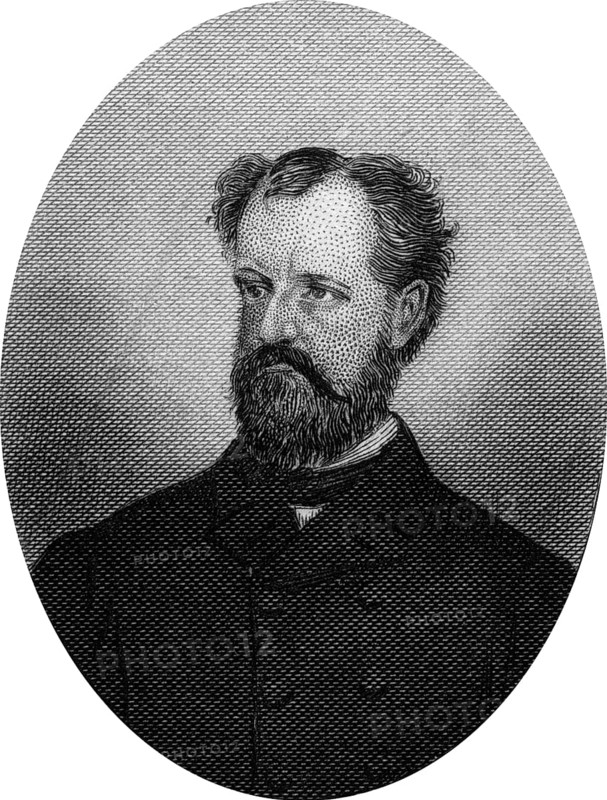 Engraving of Roscoe Conkling (October 30, 1829 – April 18, 1888), a politician from New York who served both as a member of the House of Representatives and the Senate. Original engraving by John Buttre, circa 1866