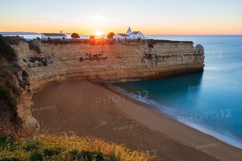 Nossa Senhora da Rocha church in Algarve at sunset, Portugal, Europe