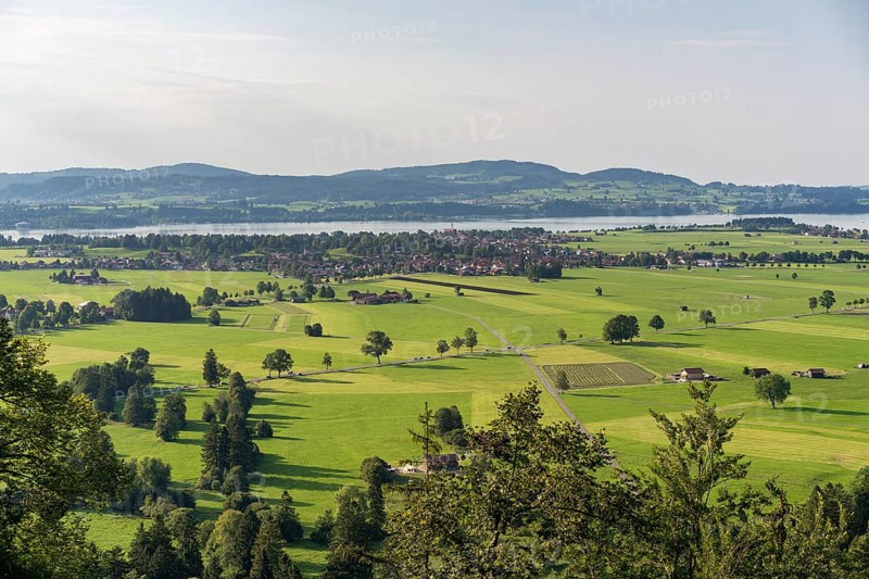 View of the Landscape and Forggensee Lake from Neuschwanstein Castle in Fuessen