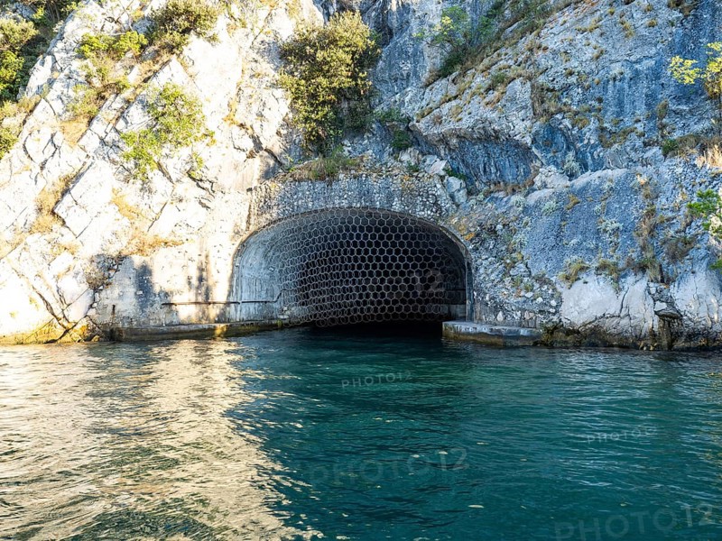 Hitlers Eye, sea tunnel, developed to protect submarines from air attacks, near Sibenik, Croatia, Europe