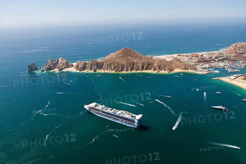 Cruise ship off Cabo San Lucas, Cabo San Lucas, Baja California Sur, Mexico, Central America