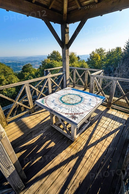 Saint Rigaud mountain and his observation tower, Le Beaujolais, France, Europe