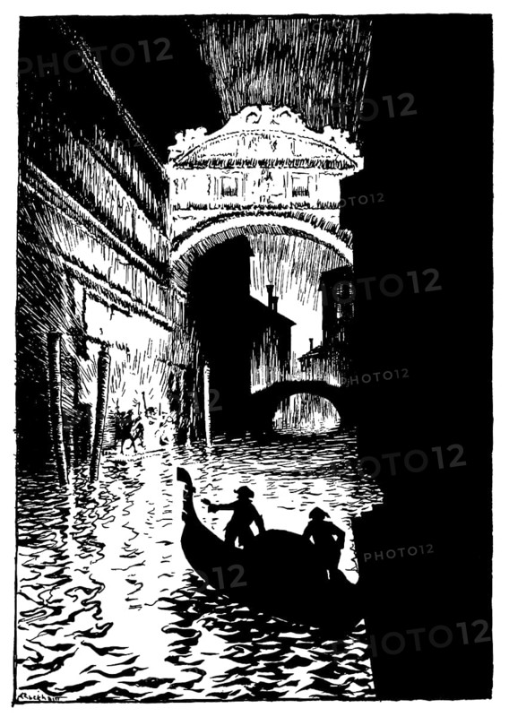 The Assignation by Edgar Allan Poe, illustration from Poe's Tales of Mystery & Imagination by Arthur Rackham, digitally edited