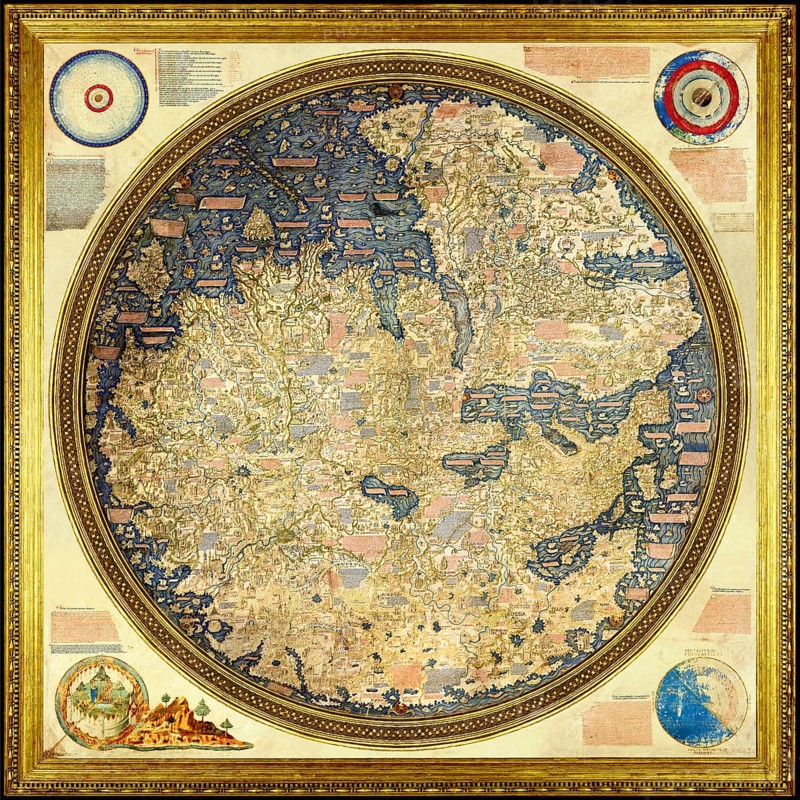 The Fra Mauro map, ca 1450 by the Venetian cartographer Fra Mauro