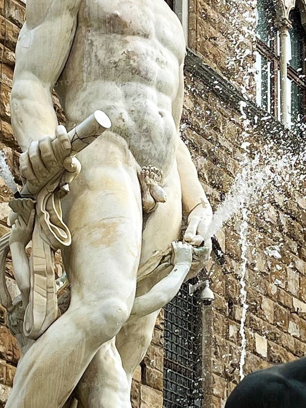 Florence, Italy. September 18, 2023. Piazza della Signoria in Florence, with its famous sculptures. On of the landmarks of Florence