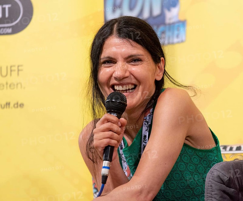 FRANKFURT, GERMANY, MAY 6th 2018: Ghadah Al-Akel (*1965, actress, german voice of Michelle Rodriguez, Blossom (Power Puff Girls), Pharah (Overwatch) at German Comic Con Frankfurt