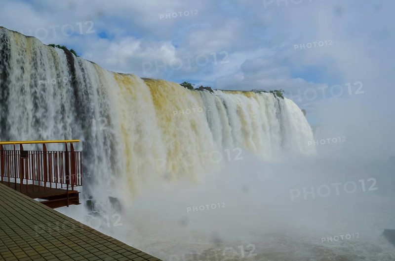 Beautiful photo of the Iguassu Falls, the highest water flow in the world's cataracts, Foz do Iguacu, Parana, Brazil, South America