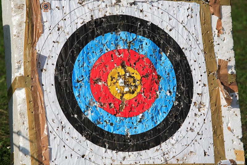 Sport, shot target during archery