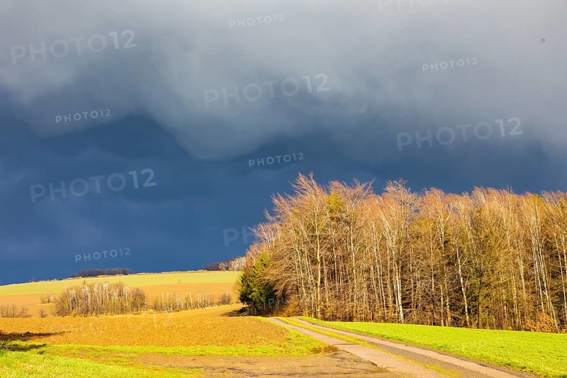 Thunderstorm cell near Oederan in the Ore Mountains