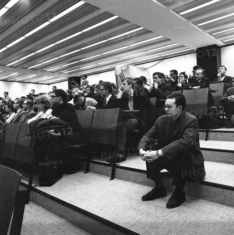 Last construction phase and first establishment of the operation of the Ruhr-Universitaet Bochum lectures in 1965 in Bochum, Germany, Europe