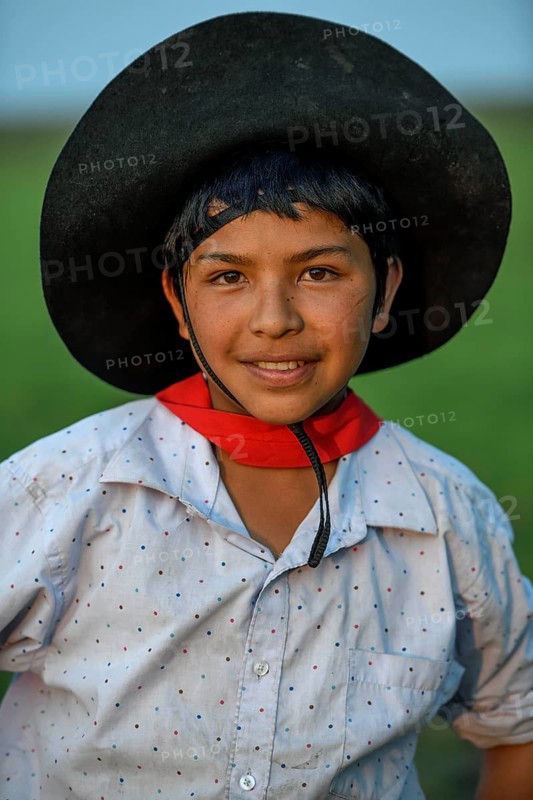 Young gaucho at Puesto Mingo, portrait, Esteros del Iberá, at Concepción del Yaguareté Corá, Corrientes Province, Argentina, South America