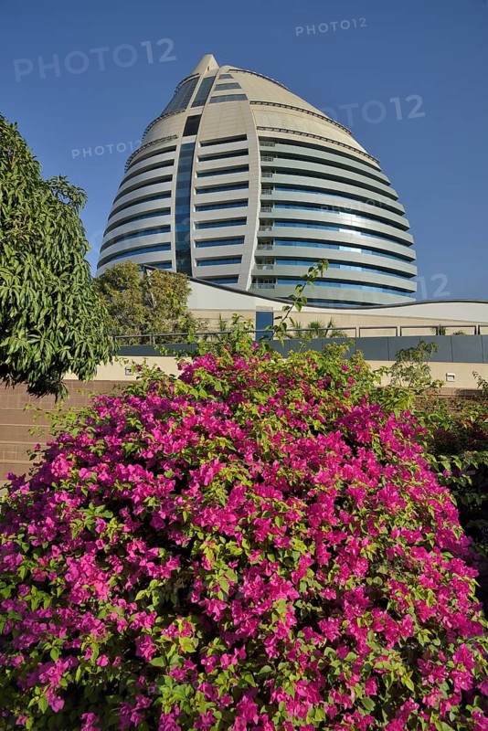 Futuristic facade of Corinthia Hotels, Kharthoum, Sudan, Africa