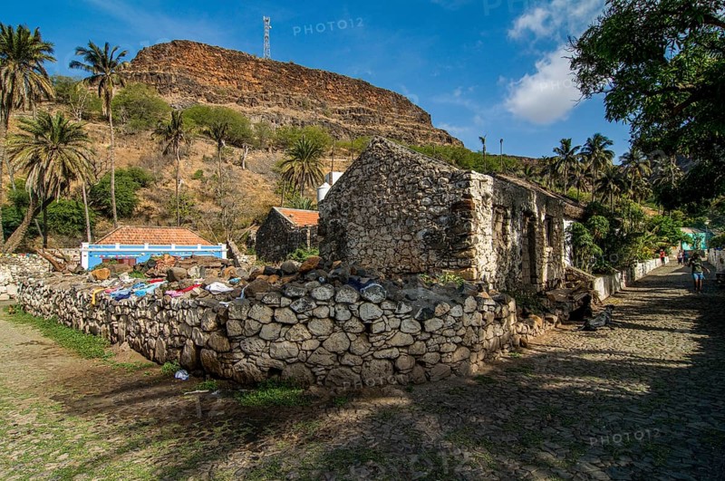 Buildings in picturesque old town of Ciudad Velha. Cidade Velha. Santiago. Cabo Verde. Africa