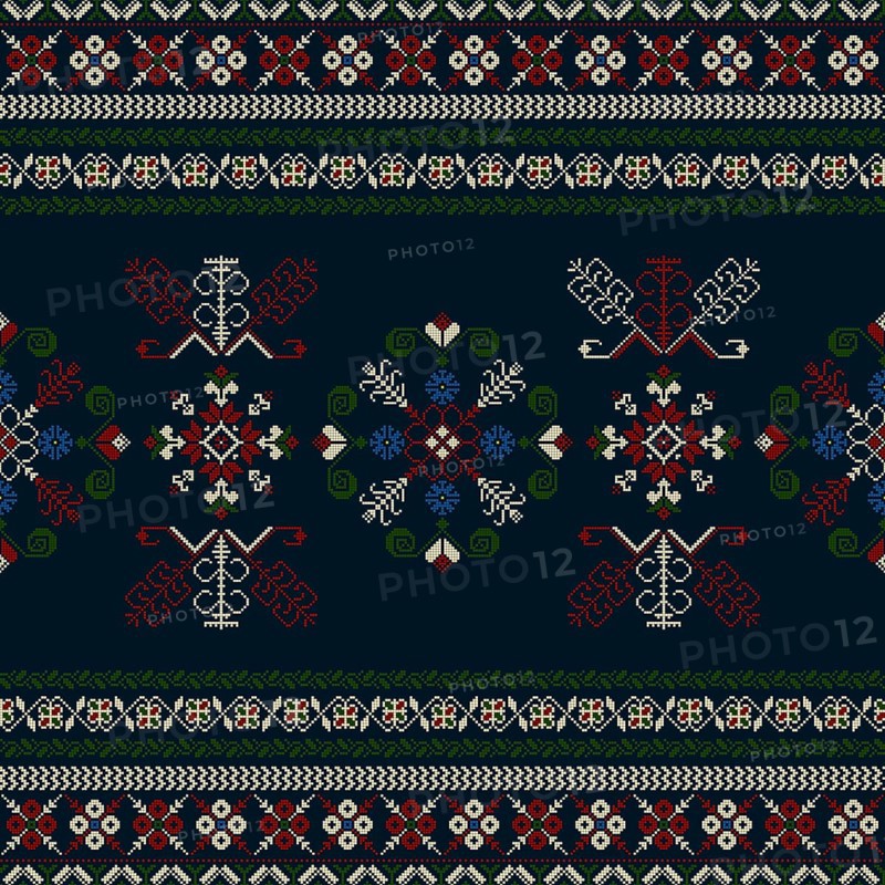 Traditional Latvian embroidery seamless pattern, vector illustration
