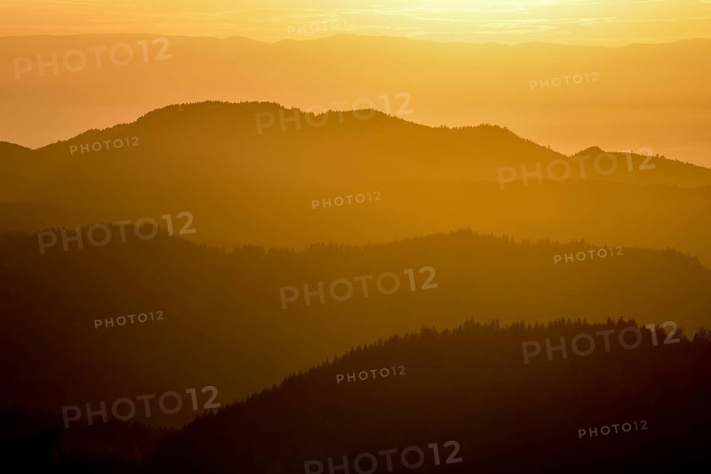 Sunset at Schliffkopf, near Baiersbronn, Freudenstadt district, Black Forest, Baden-Württemberg, Germany, Europe