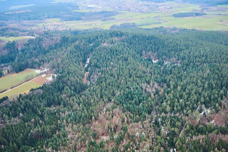 Aerial view of the area around Neumarkt in der Oberpfalz, Bavaria, Germany, Europe