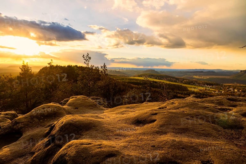 Sunset at Papstein in Saxon Switzerland