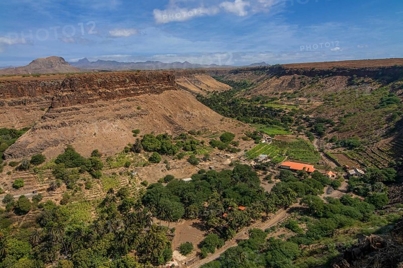 View through valley. Ciudad Velha. Cidade Velha. Santiago. Cabo Verde. Africa